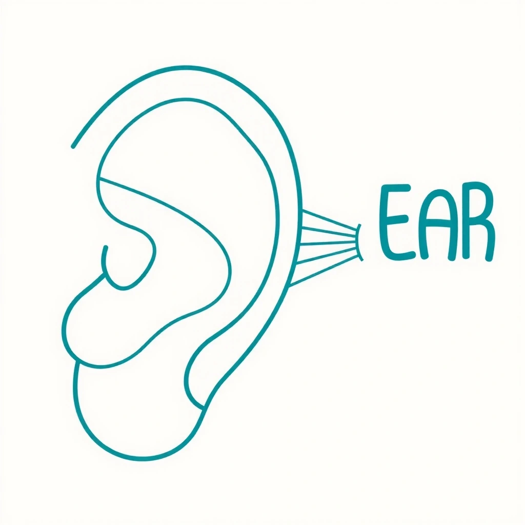 Anatomische Darstellung des Ohres